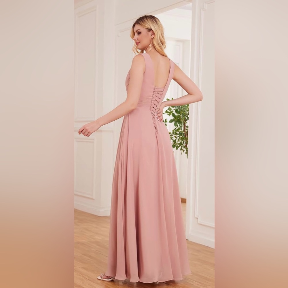 Twisted chiffon bridesmaid dress